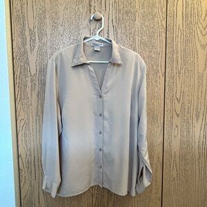 Notations Beige Button-Up Blouse
